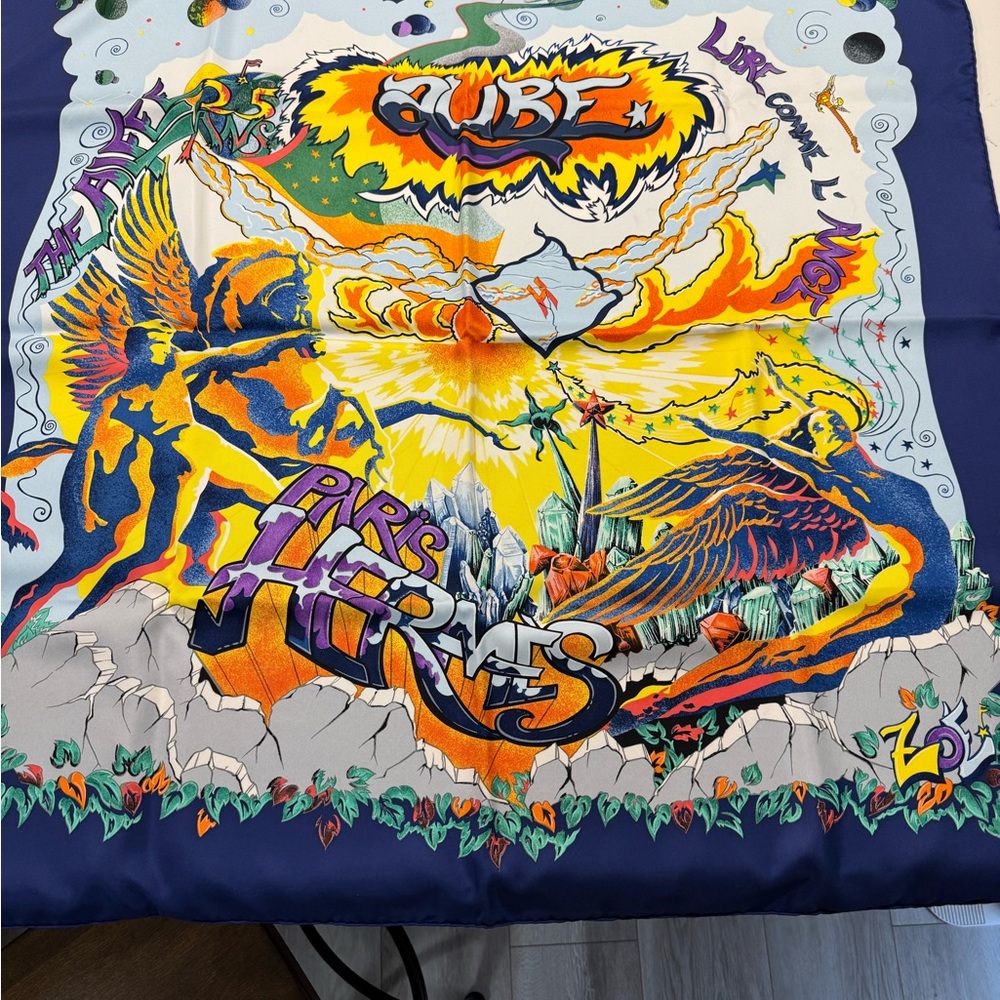 Vibrant Hermes Silk Scarf